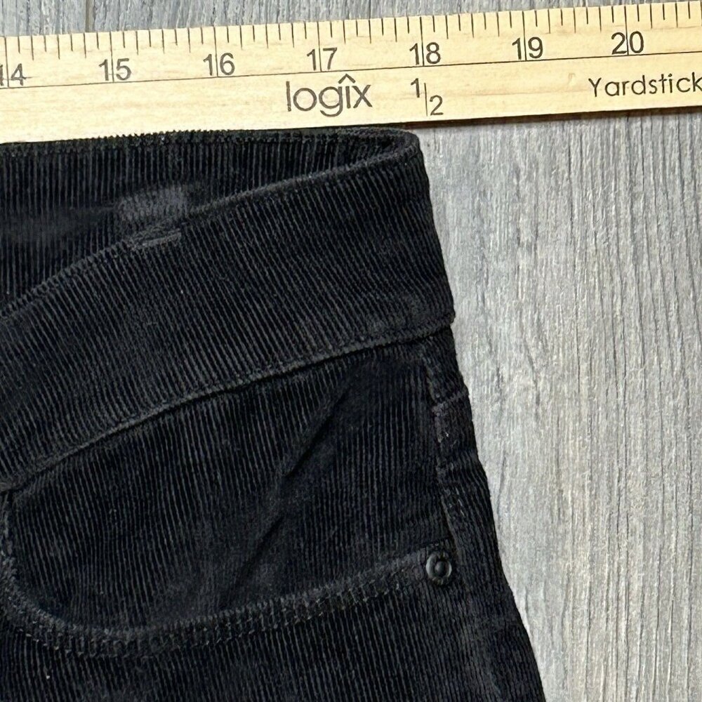 NYDJ Marilyn Straight Corduroy Pants Womens 14 Black Cords Lift Tuck Classic - Picture 9 of 13